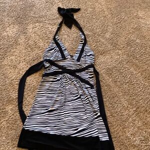 zebra print  halter mini dress  👗
